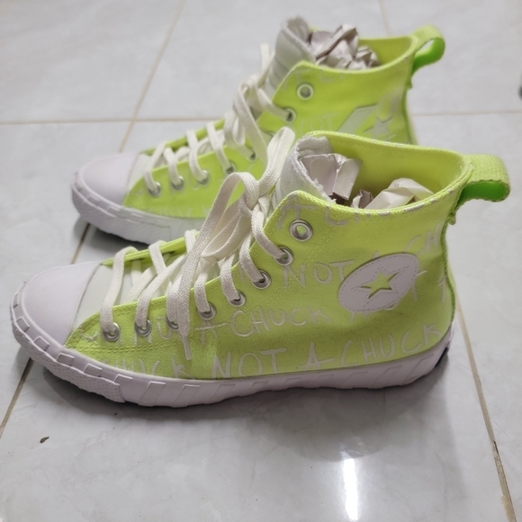 Converse UNT1TL3D High 'Not A Chuck - Volt' Neon Green Lace Up Sneakers Unisex - Picture 5 of 7